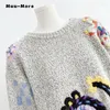 Swetry damskie Koreańska moda 2 SWSALNE Casual Y2K Knitting Długie rękawy Pulloby 023 Autumn Winter Woman Appliques Okoła szyi Sweter damski