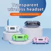 Écouteurs sans fil TM20 TWS 5.3 BT, casque avec micro auriculaire, écouteurs transparents et mignons, moitié intra-auriculaires