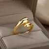 Bandringe aus Edelstahl für Damen, ästhetische Sonnenblume, vergoldet, Hochzeitspaar-Ring, Schmuck, Vintage-Accessoires 231025