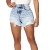 Frauen Jeans Mode Lässig Sommer Kühlen Denim Hohe Taille Hüfte-hebe Fransen Fringe Split Sexy Shorts Straße Kleidung 2023