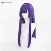 Catsuit Costumes High Quality Honkai: Star Rail Pela Cosplay 65cm Purple Straight Glasses Heat Resistant Hair Party Anime Wigs + Wig Cap