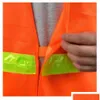 반사 안전 공급 도매 조끼 높은 가시성 스트라이프 트래픽 조끼 건설 건물 위생 근로자 의류 DHRLU