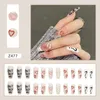 False Nails Long-lasting Fake High-shine Premium 24pcs Love Heart Letter Long Almond Glossy Nail For Salon Women