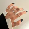 Cluster Rings UMKA Punk Finger Minimalist Smooth Black Geometric Metal For Women Girls Party Bijoux Femme Jewelry