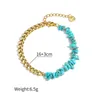 Charm Bracelets Acheerup Fashion Stone Splice Women Bracelet Stainless Steel Cuban Chain Colorful Stones Birthday Jewelry Couple Gift