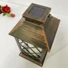 Utomhusdekoration Garden Metal Lantern Shape Solar Lights Stake Waterproof Landscape Accessories