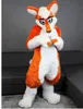 2024 Halloween Laranja Husky Fox Médio e Longo Pele Mascote Traje Dos Desenhos Animados Anime Tema Caráter Natal Carnaval Festa Fantasia Trajes Adulto Outfit