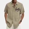 Camicie casual da uomo Camicia di lino Couverture estiva Maniche corte Nero Blu Cachi Grafica Abbigliamento per le vacanze