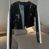 여성용 가죽 2023 진짜 재킷 가을과 겨울 스타일의 작은 향기 소 히드 오일 왁스 다이아몬드 그리드 프레스 라인