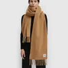 Scarves 270 cm Real Wool Long Scarf Solid Color Plain Women Winter Thick Warm Brand Cashmere Shawl Bufanda Designer High Quality 231026