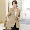 Kadınlar Suits Swredmi Küçük Takım Ceket Kadınlar Bahar ve Sonbahar Moda Korece Versiyon Blazer Solid Elegant Notlu Top Trend Ofis Lady