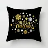 Juldekorationer 45 cm Black Merry Sofas Pillow Case Cover för heminredning År 2023 Dekoration Xmas Navidad Gift Ornament 231027