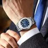 腕時計ポーダガルラグジュアリーウォッチビジネス防水雄の時計発光デートステンレス鋼スクエアクォーツメンリロジHOMBRE 231027