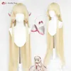 Catsuit Costumes Anime Chobits Chii Cosplay 130cm Golden Blonde Straight Heat Resistance Hair Accessories Halloween Party Wigs + Wig Cap