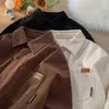 Männer Casual Hemden Japanischen Retro Port Stil 2023 Jugend Trend Cord Langarm Hemd Männer Frauen Herbst Lose Übergroßen mantel