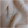 Pendant Necklaces Geometric Round Circle Clavicle Chain Necklace For Women Best Gifts Jewelry Wholesale S-N645 Drop Delivery Dhgarden Otg7L