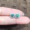 Studörhängen astuyo önskar elegant stil för kvinnor blå gröna moissanit stenar öron studs kvinnliga smycken present gåva