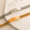 18K Gold Plated Designer Chains Bracelet for Women Correct Brand Logo Silver Plated Fashion Stainless Steel Gifts Luxury Style Couple 17+5cm