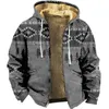 Men's Hoodies Zipper For Men Casual Tribal Graphic Prints Winter Coat Long Sleeve Sweatshirt Hooded Jacket Outerwear