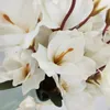 Decorative Flowers 20 Heads Simulation Orchid Blossom Magnolia Flower Silk Plastic Craft Green Plant Wedding Arch Living Room Decoration