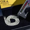 Chaîne de tennis en grappe de diamants Vvs Moissanite bleu, personnalisé en usine, bon marché, vente en gros en Chine