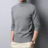 2022 Sweater Warm Men's Half Turtleneck Solid Color Pullover Fashion Thickening Middle-aged Long-sleeved Top