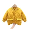 Down Coat 2023 Barn Parkas Winter Jacket For Boys Girls Warm Top Kids Thicken Velvet Jackets Baby Coats Soft Casual Ytterkläder 231026