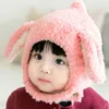 冬の子供バラクラバハットプラッシュバニー耳の赤ちゃんイヤフラップネックプロテクターワンピース帽子hat