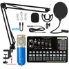 Micrófonos BM800 Condensador Micrófono Bundle Professional Studio Live Sound Tarjeta inalámbrica Mic Mic Spessor brazo