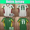 02 04 Senegal Camisetas de fútbol retro para hombre Equipo nacional DIOUF BOUBA DIOP H. CAMARA KH. FADIGA Local Blanco Visitante Azul Camisetas de Fútbol Uniformes