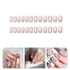 Unghie finte 24 pezzi Spar Wear Kit manicure finto Suggerimenti brevi Copertura completa Donne Presse Unghie Testa quadrata Collant per apicoltura