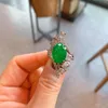 Anéis de cluster 925 prata moda paraiba esmeralda zircão anel para festa feminina aniversário jóias presente atacado