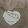 Hänghalsband Rhinestone Mirror Love Heart Necklace For Women Charm Cool Trendy Eesthetics clavicle chain koreanska modesmycken