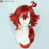 Trajes de catsuit anime terno móvel am: a bruxa de suletta mercury cosplay 60cm longo vermelho resistente ao calor perucas de cabelo + peruca boné