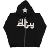 Men's Jackets 4tune Star Korea Style Metal Full Zipper Winter Thicken Jacket Top Coat Men Hiphop Gothic Harajuku Y2k Kawaii Hoodie