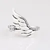 Cluster Rings Authentic 925 Sterling Silver Sparkle Angel Wing Fashion Ring for Women Gift DIY Jewelry