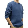 Pulls pour hommes Pull pour hommes Automne et hiver Col rond à manches longues Pull Bottoming Bleu Marine Mâle Tops en tricot