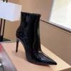 Designerskie buty Kobieta czerwone gumowe dno obcasowe obcasy zimowe botki botki czarne kostki buty kowbojski śnieg skórzany buty