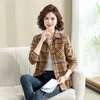 Women's Blouses Fashion Add Velvet Warm Plaid Shirt Female 2023 Middle-Aged Elderly Women Tops Autumn Winter Thicken Coat