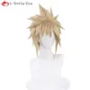Костюмы комбинезона, игра FFVII Cloud Strife, косплей Final Fantasy, короткие льняные волосы, парики из высокотемпературного волокна + шапочка для парика