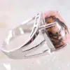 Cluster Ringen Vinger Ring Voor Vrouw Natuursteen Gem Ovale Kralen Roze Rhodoniet Verstelbare Sieraden Gift 1 Stuks Z183