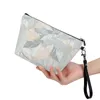 Cosmetic Bags Vintage Flower Mini Faux Leather Women Bag Portable Removable Handle Zipper Case Lady For Travel