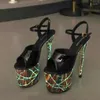 Sandálias Fluorescentes Moda 20cm Salto Alto Design Modelo Pole Dancing Party Stiletto Nightclub Platform