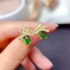 European American style jewelry simulation emerald tourmaline green crystal zircon diamond gold plated earrings girlfriend's birthday party