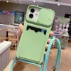 Cell Phone Cases Crossbody Necklace Lace Camera Lens Wallet Card Soft Phone Case Suitable for iPhone 15 14 13 Pro Max 12 11 MiNi 7 Plus SE XR XS Cover 231026