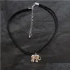 Pendentif Colliers Vintage Sier Mini Éléphant Collier Amour Charme Animal Femmes Ras Du Cou Simple Corde Chaîne Bijoux De Mode Drop Livraison P Dh5BD