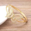 Bangle Classic Creative Design Gold Color Lucky Faryfly Crystal Rhinestone Wide Wrap Arm Armband Fine Party Wedding Jewelry 231027