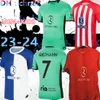 23/24 Atletico Madrids Camisetas Futbol Formaları De Kids Kit Futbol 2023 2024 Futbol Gömlek Evden Uzak Eğitim Oyuncu Sürümü 7 Griezmann Memphis Correa Lemar Koke