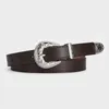 Ceintures Ceinture Femme Premium Sense Argent Boucle Simple Polyvalent Tendance Décoration PU Pour Femmes Y2K Punk Jeans Mode