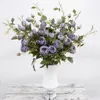 装飾的な花90cmヨーロッパスタイルシングルブランチマルチヘッドブリスフルローズ人工花ホームウェディングデコレーションシルク